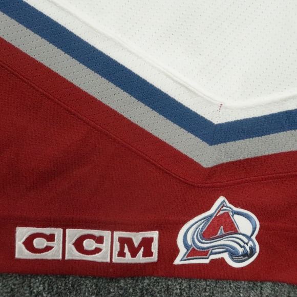 VINTAGE Colorado Avalanche Jersey Mens Large White Red CCM Air Knit Maska Blank - Picture 7 of 13